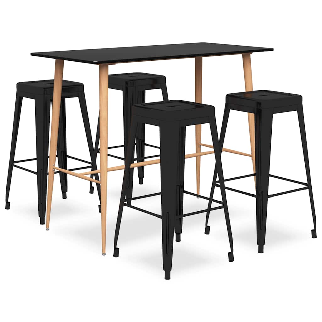 vidaXL 7-delige Barset zwart