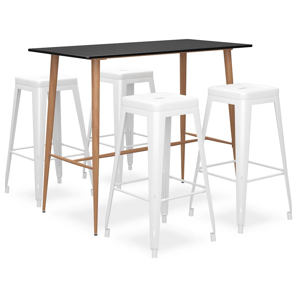 vidaXL 7-delige Barset zwart