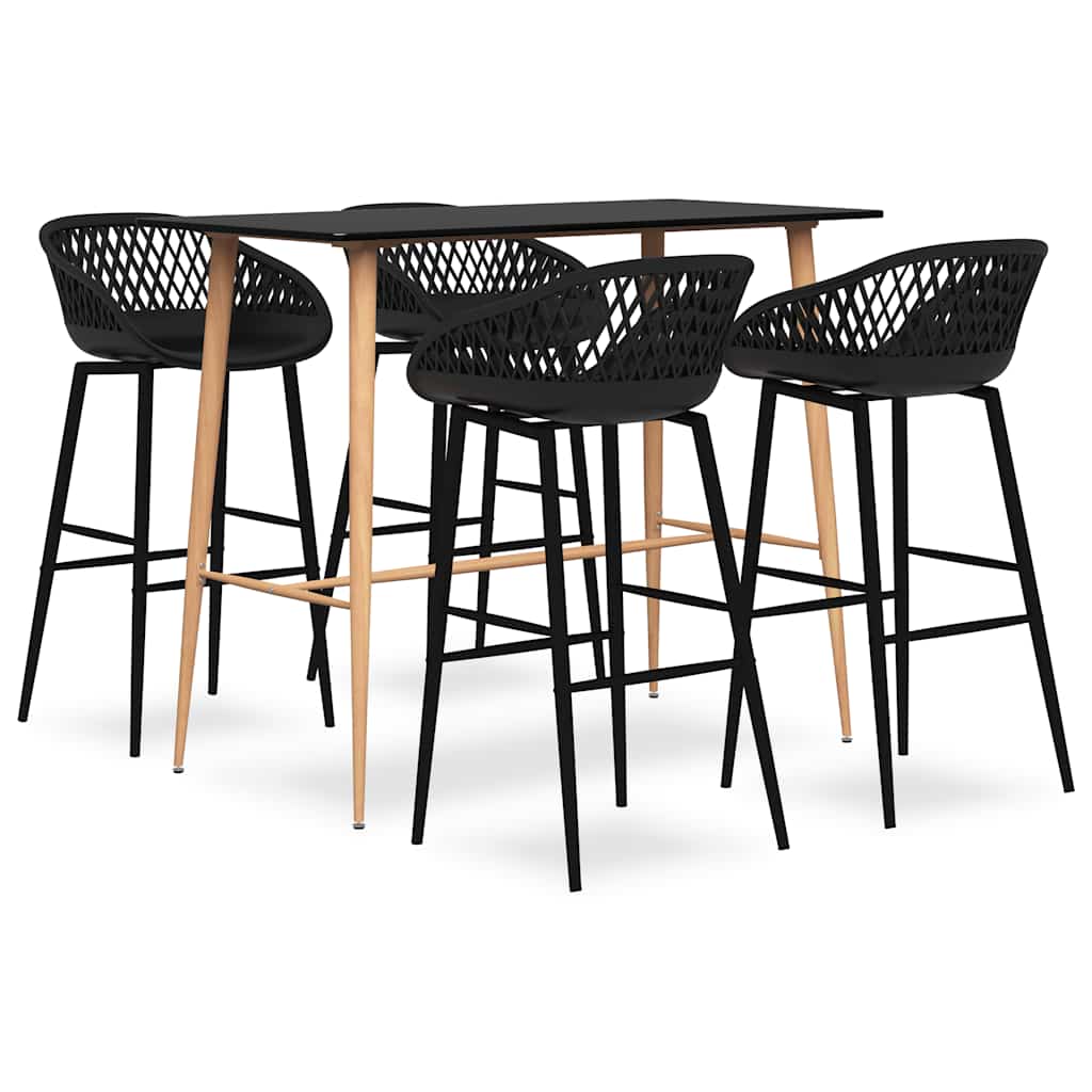 vidaXL 7-delige Barset zwart