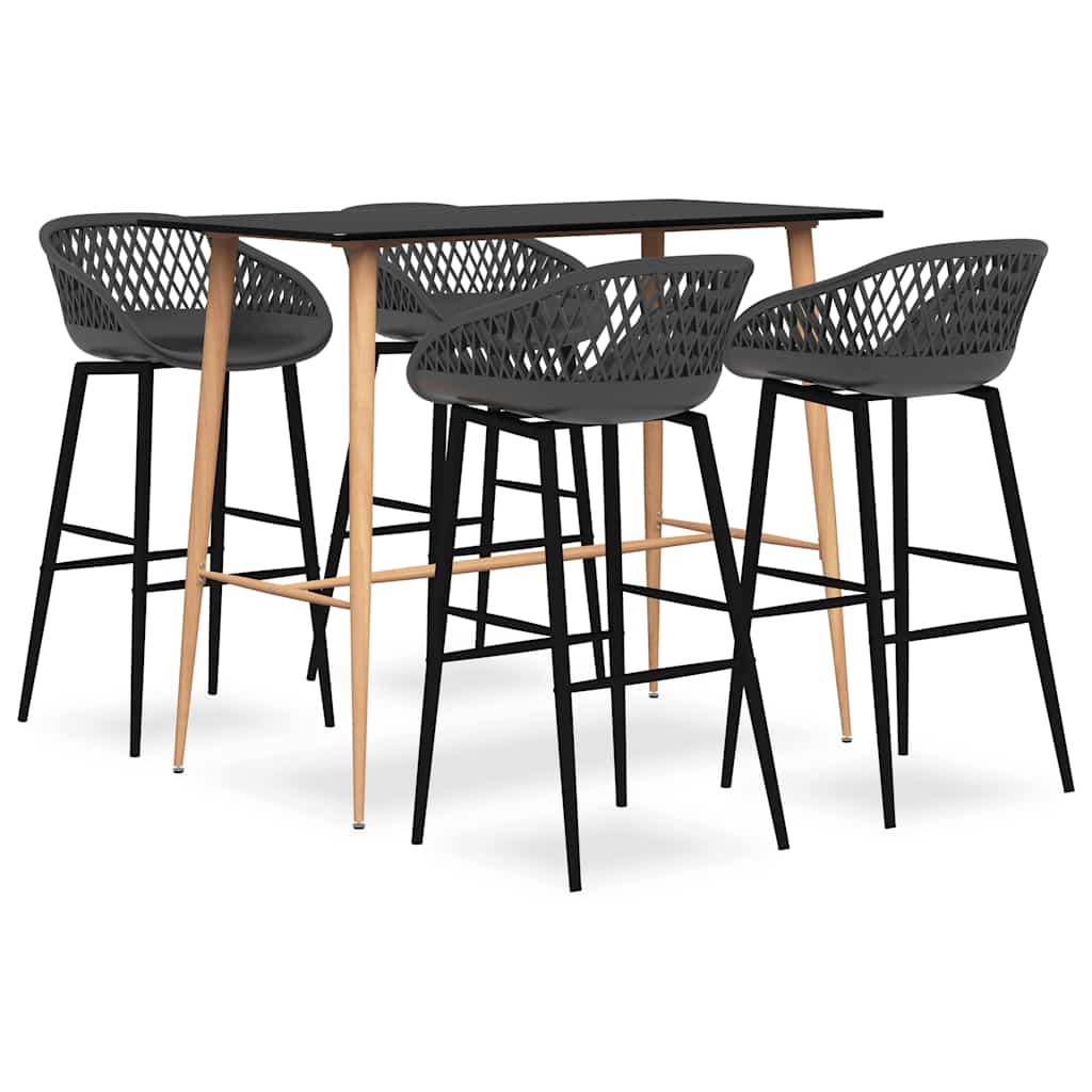 vidaXL 7-delige Barset zwart