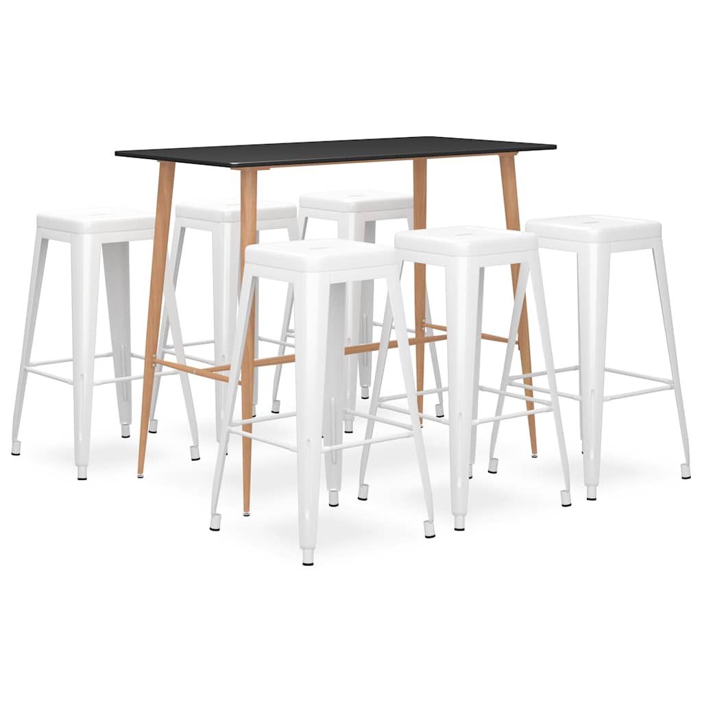 vidaXL 7-delige Barset zwart