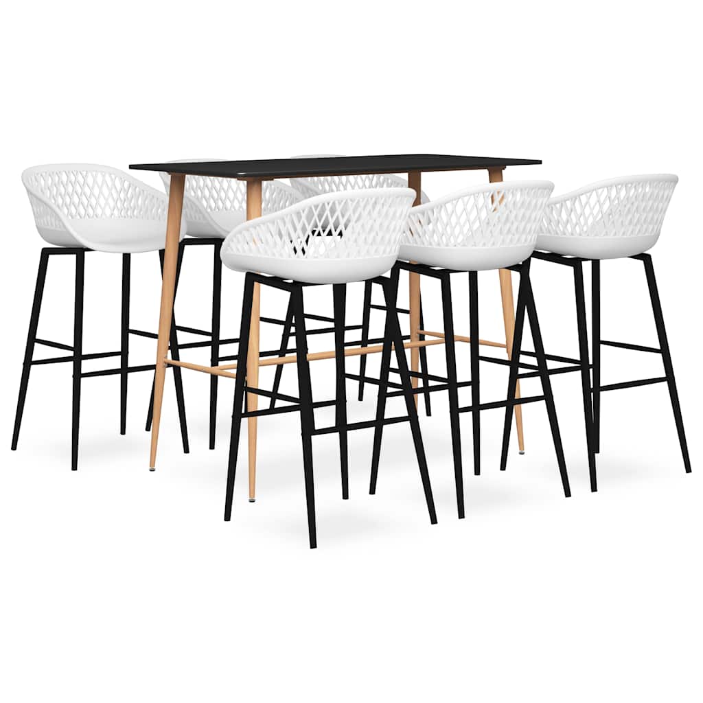 vidaXL 7-delige Barset zwart