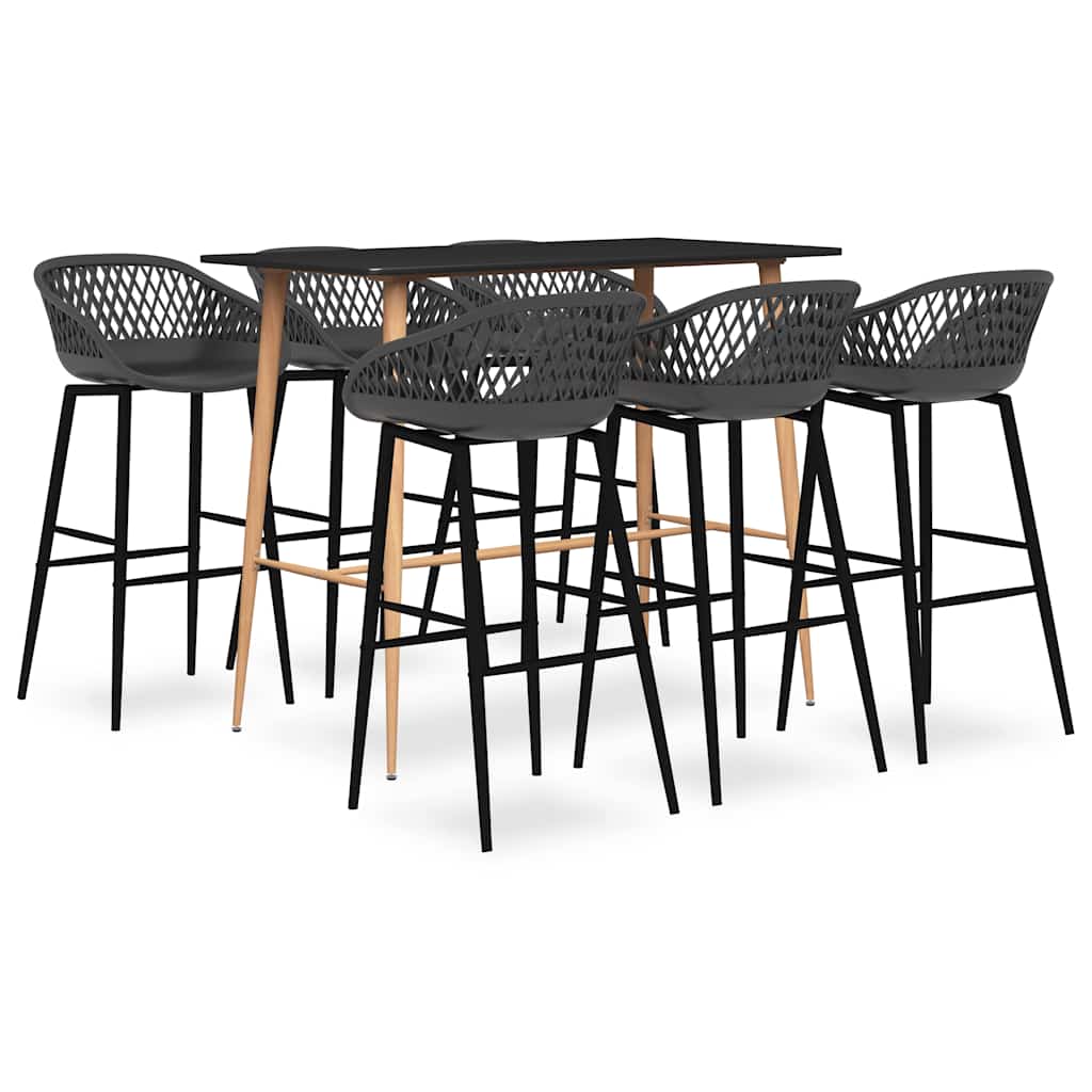 vidaXL 7-delige Barset zwart
