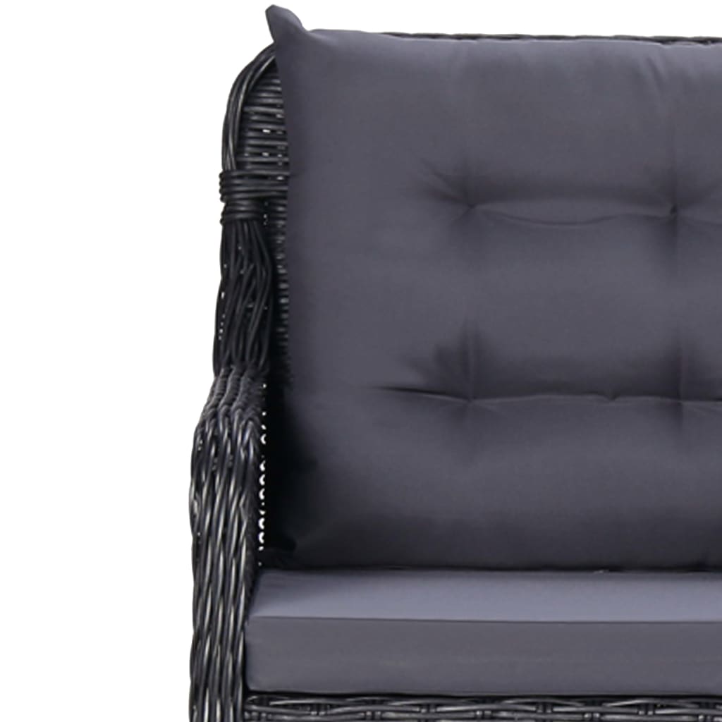 vidaXL 11-piece garden set poly rattan black