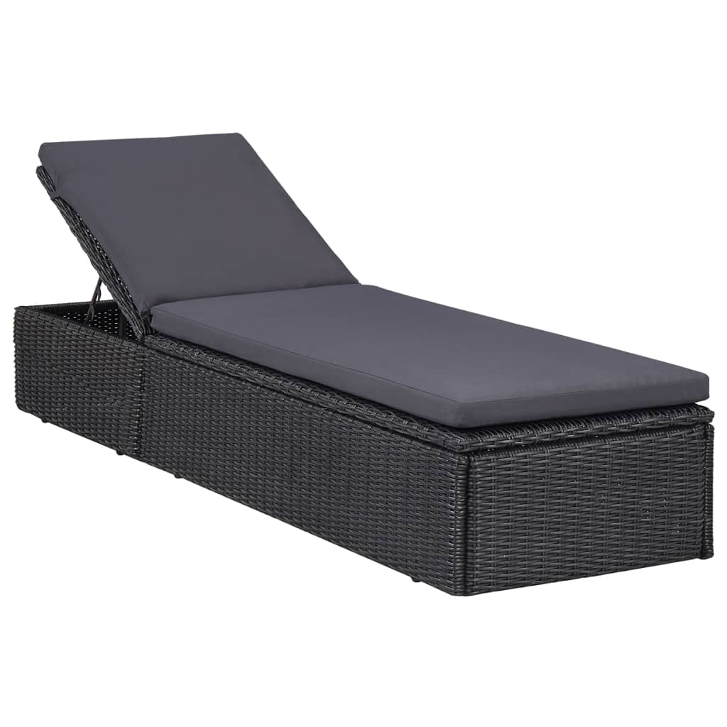 vidaXL 11-piece garden set poly rattan black