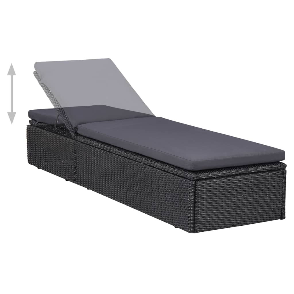 vidaXL 11-piece garden set poly rattan black
