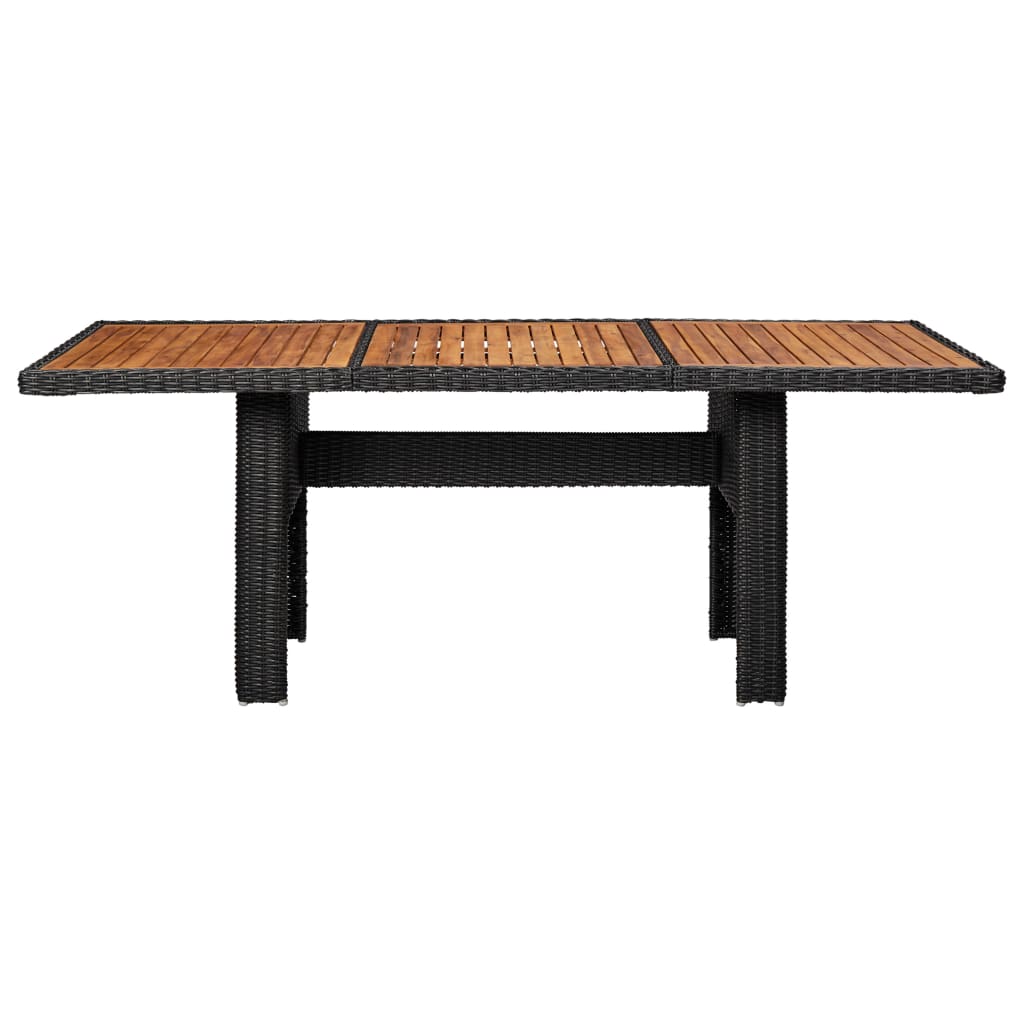 vidaXL 11-piece garden set poly rattan black