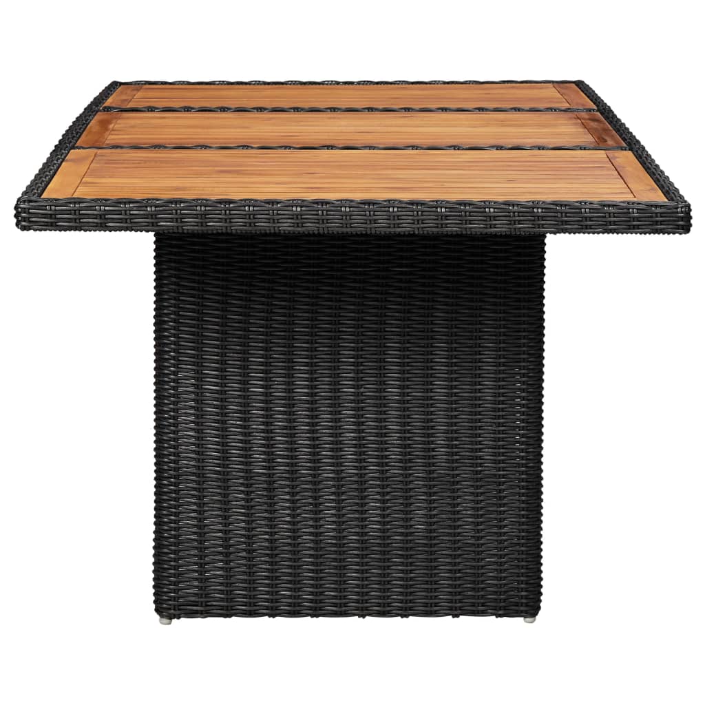 vidaXL 11-piece garden set poly rattan black