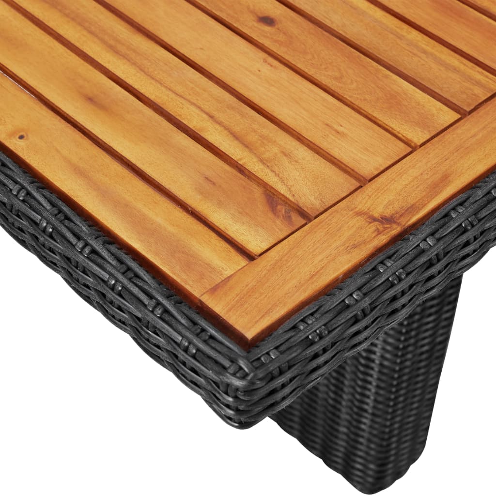 vidaXL 11-piece garden set poly rattan black