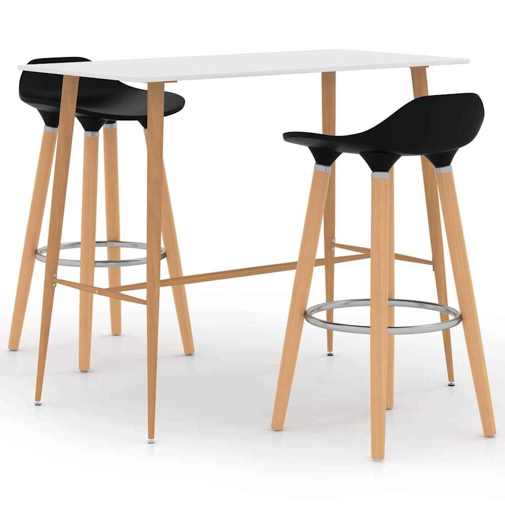 vidaXL 3-delige Barset zwart