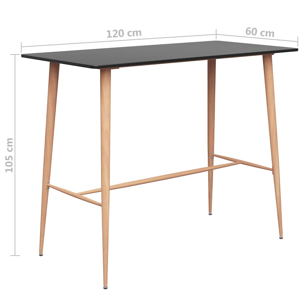 vidaXL 3-delige Barset zwart
