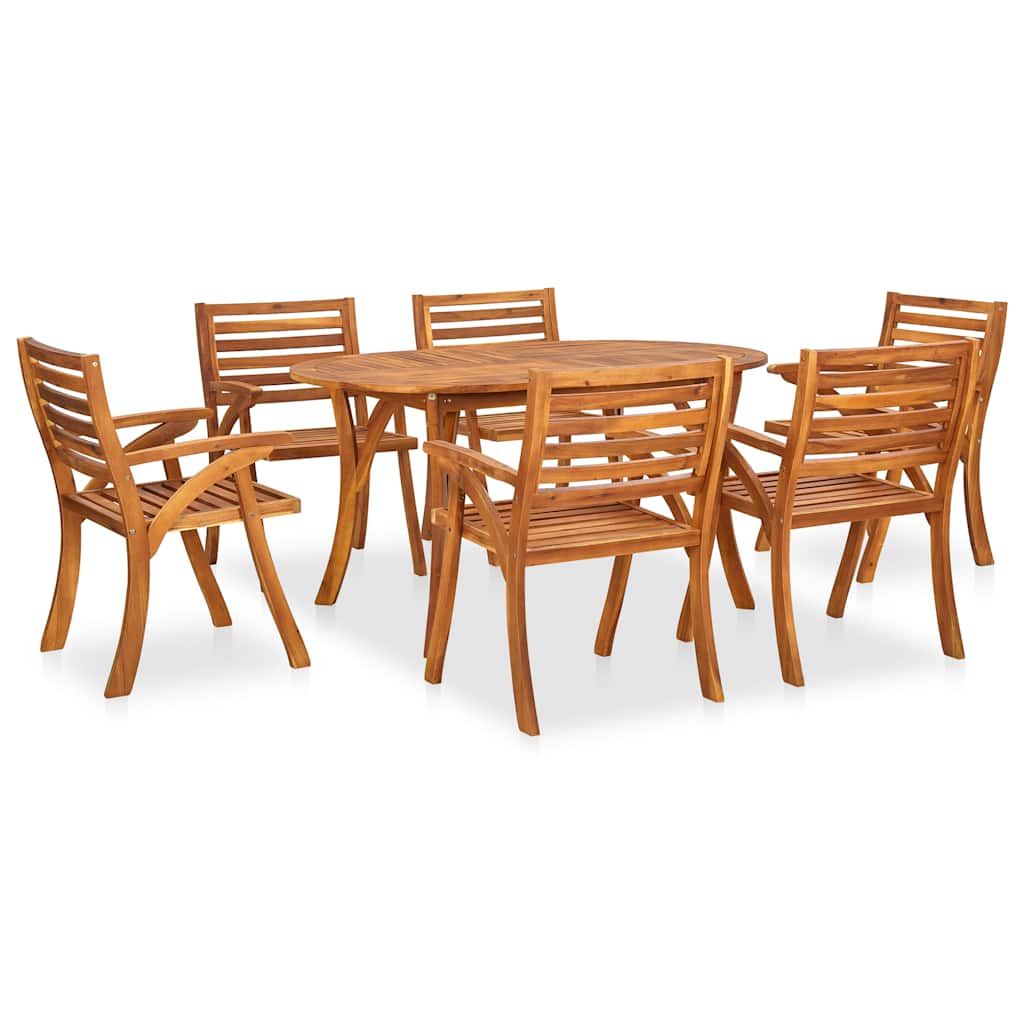 vidaXL 7-delige tuinset 150x90 cm massief acaciahout