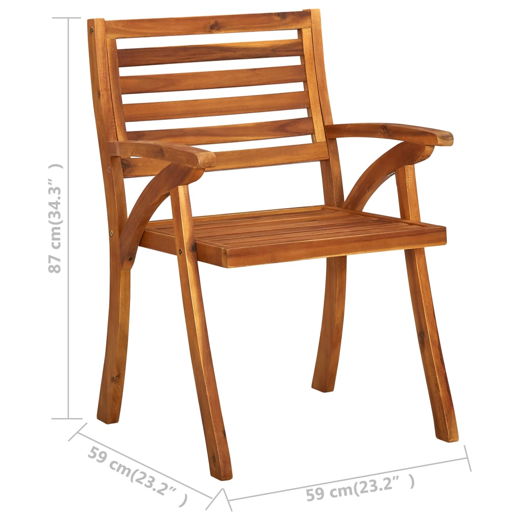 vidaXL 7-delige tuinset 150x90 cm massief acaciahout