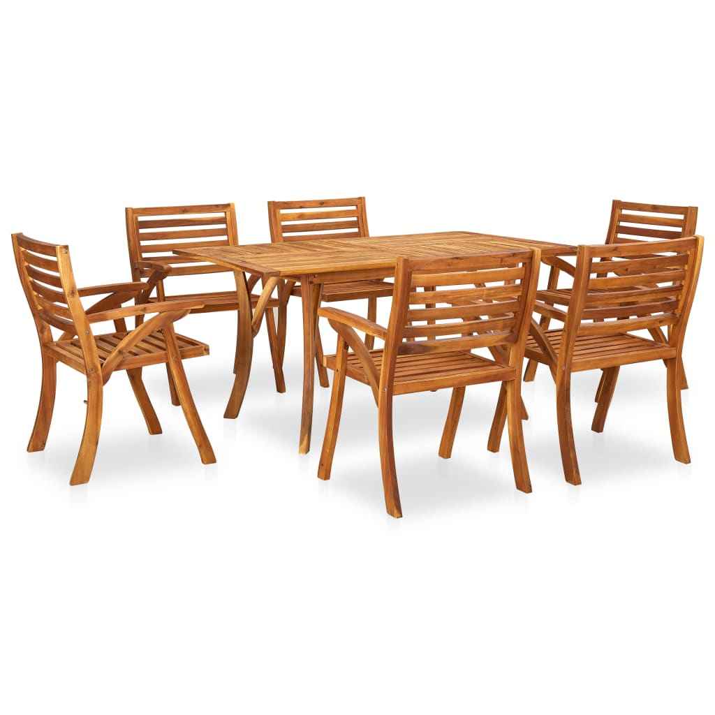vidaXL 7-delige tuinset 150x90 cm massief acaciahout