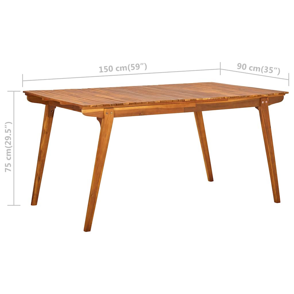 vidaXL 7-delige tuinset 150x90 cm massief acaciahout