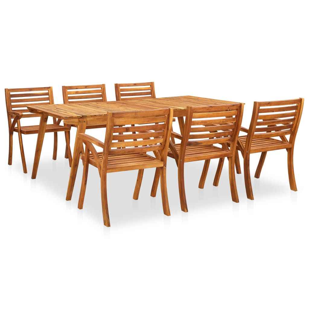 vidaXL 7-delige tuinset 201,5x100 cm massief acaciahout