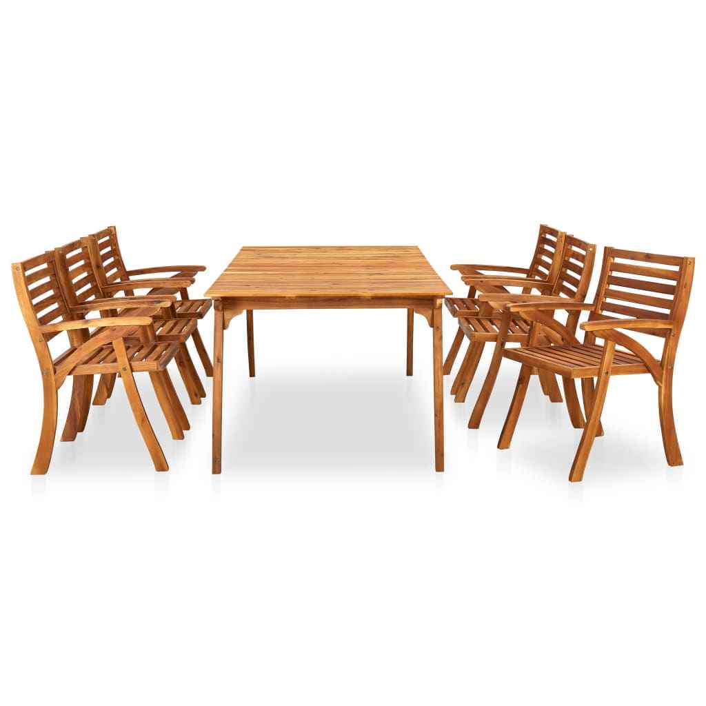 vidaXL 7-delige tuinset 201,5x100 cm massief acaciahout