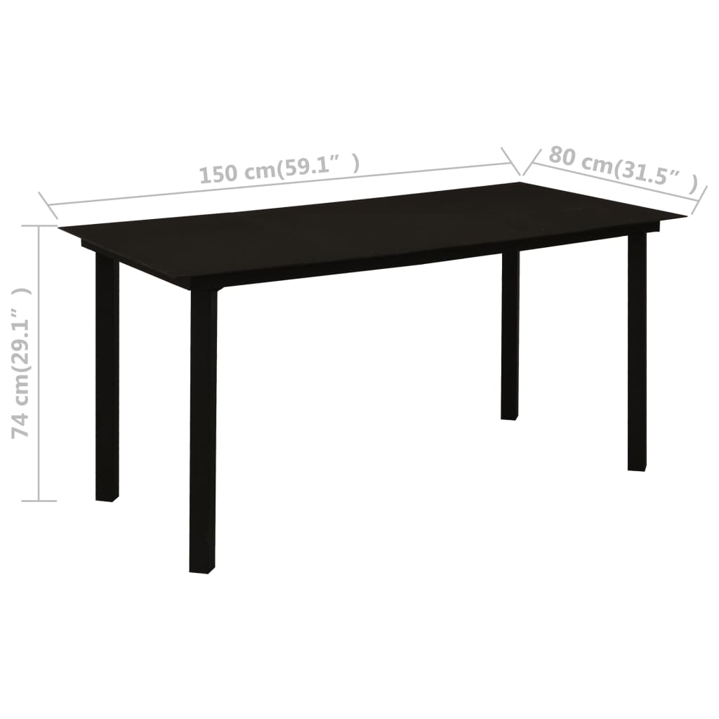 vidaXL 7-delige Tuinset PVC-rattan zwart