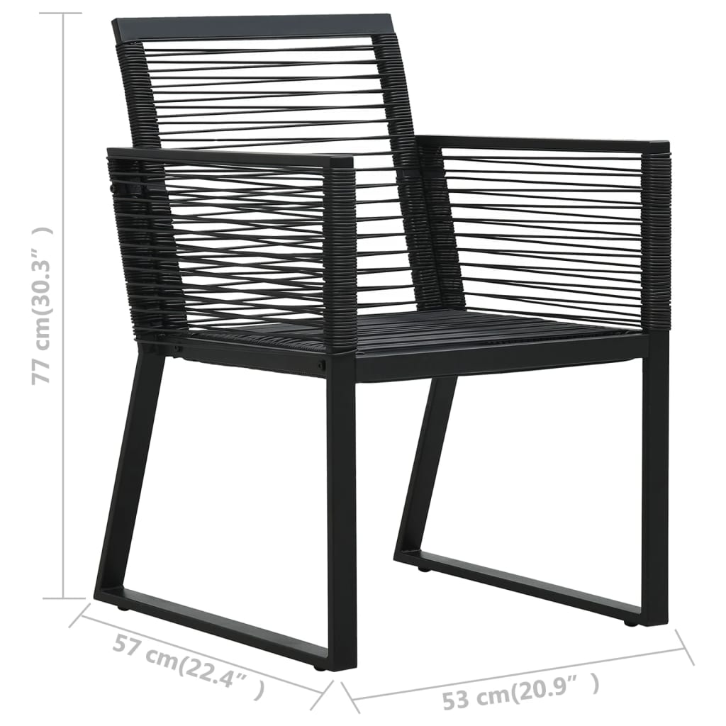 vidaXL 7-delige Tuinset PVC-rattan zwart