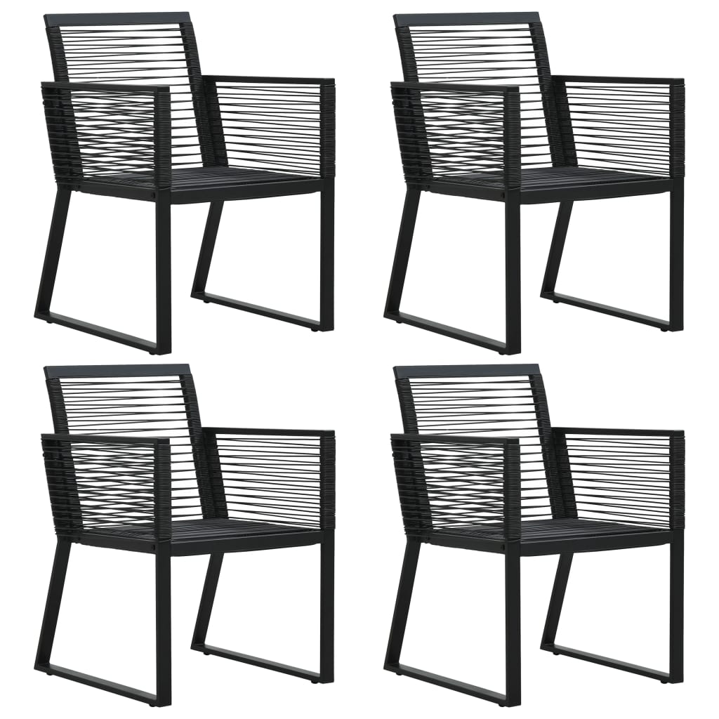 vidaXL 7-delige Tuinset PVC-rattan zwart