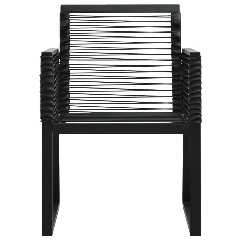 vidaXL 7-delige Tuinset PVC-rattan zwart