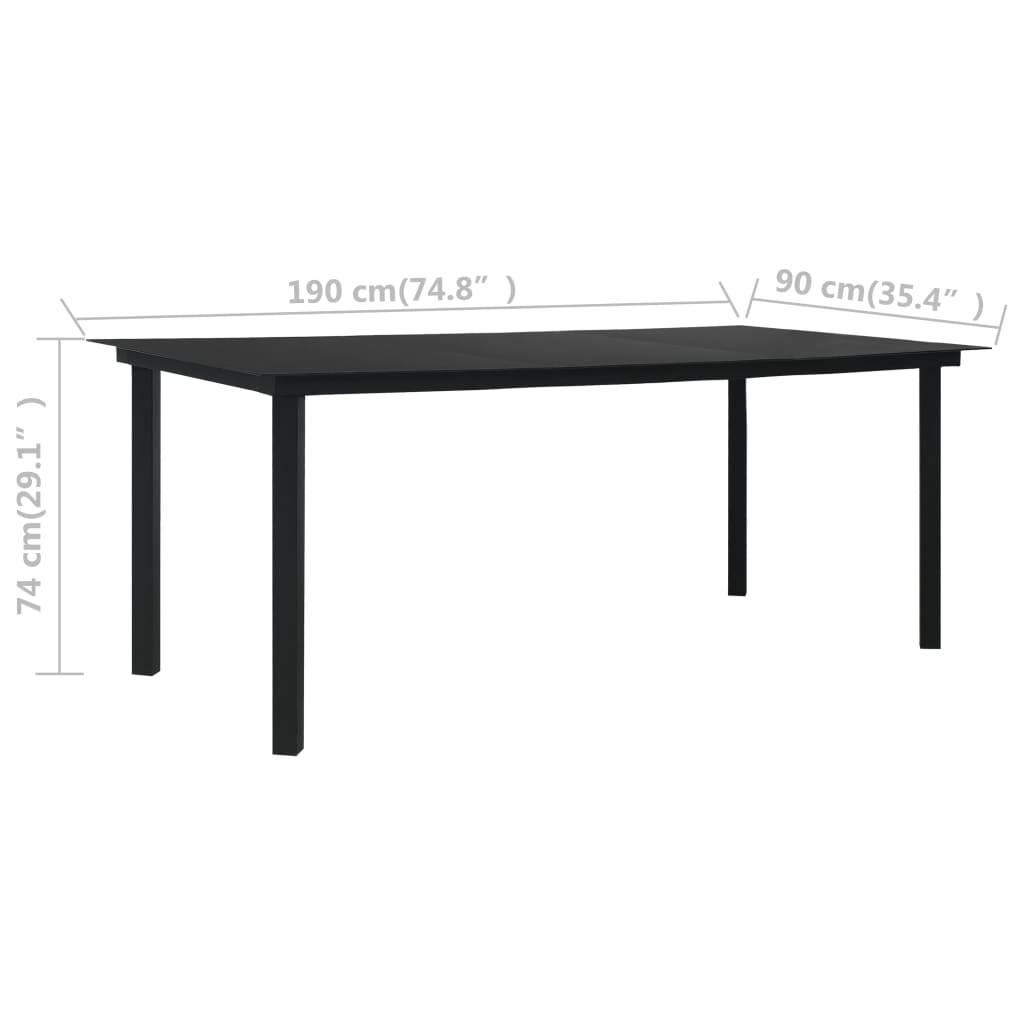 vidaXL 7-delige Tuinset PVC-rattan zwart