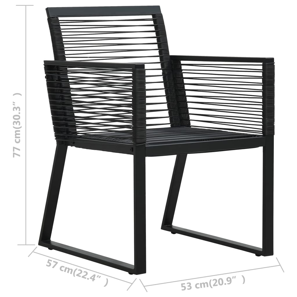 vidaXL 7-delige Tuinset PVC-rattan zwart
