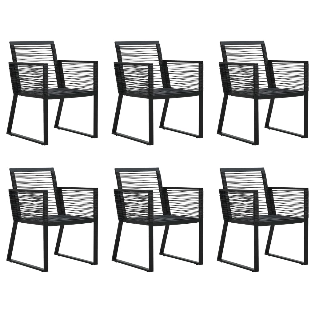 vidaXL 7-delige Tuinset PVC-rattan zwart