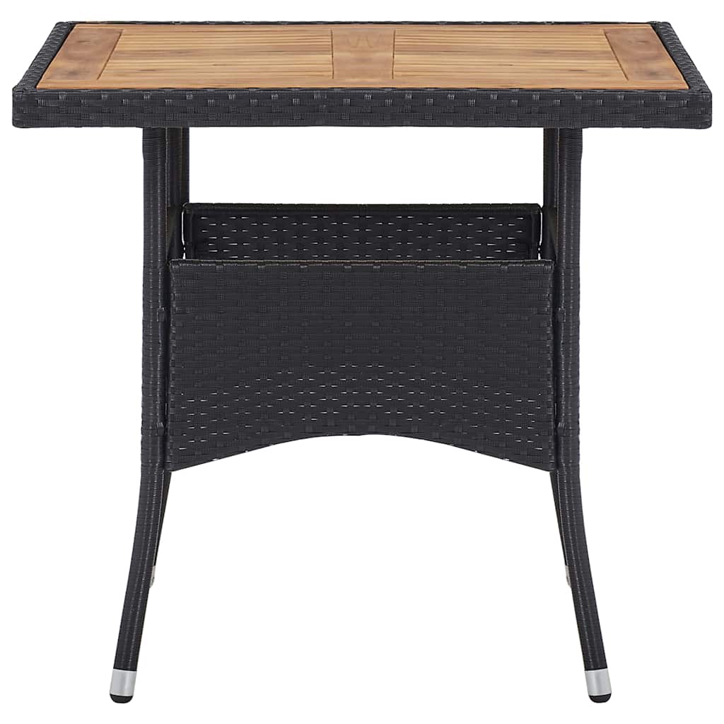 vidaXL 3-delige Tuinset poly rattan en acaciahout grijs