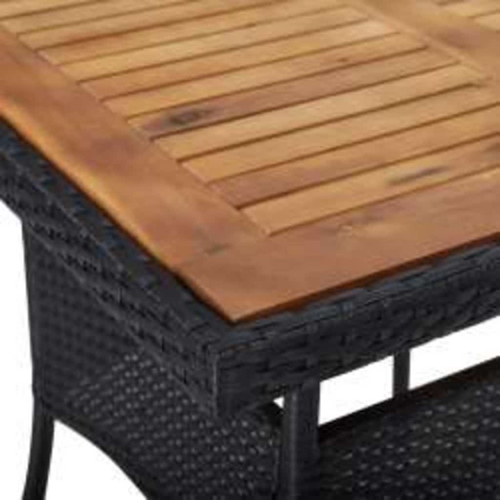 vidaXL 3-delige Tuinset poly rattan en acaciahout grijs
