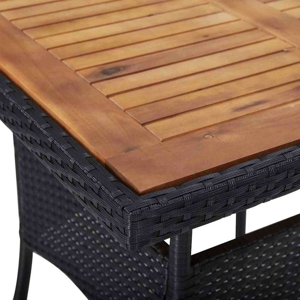 vidaXL 5-delige Tuinset poly rattan en glas zwart