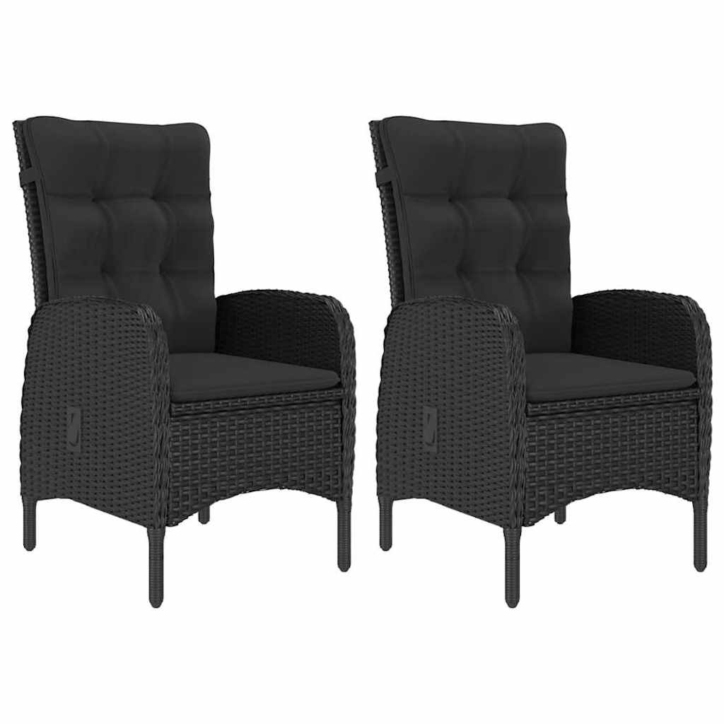 vidaXL 5-delige Tuinset poly rattan en glas zwart