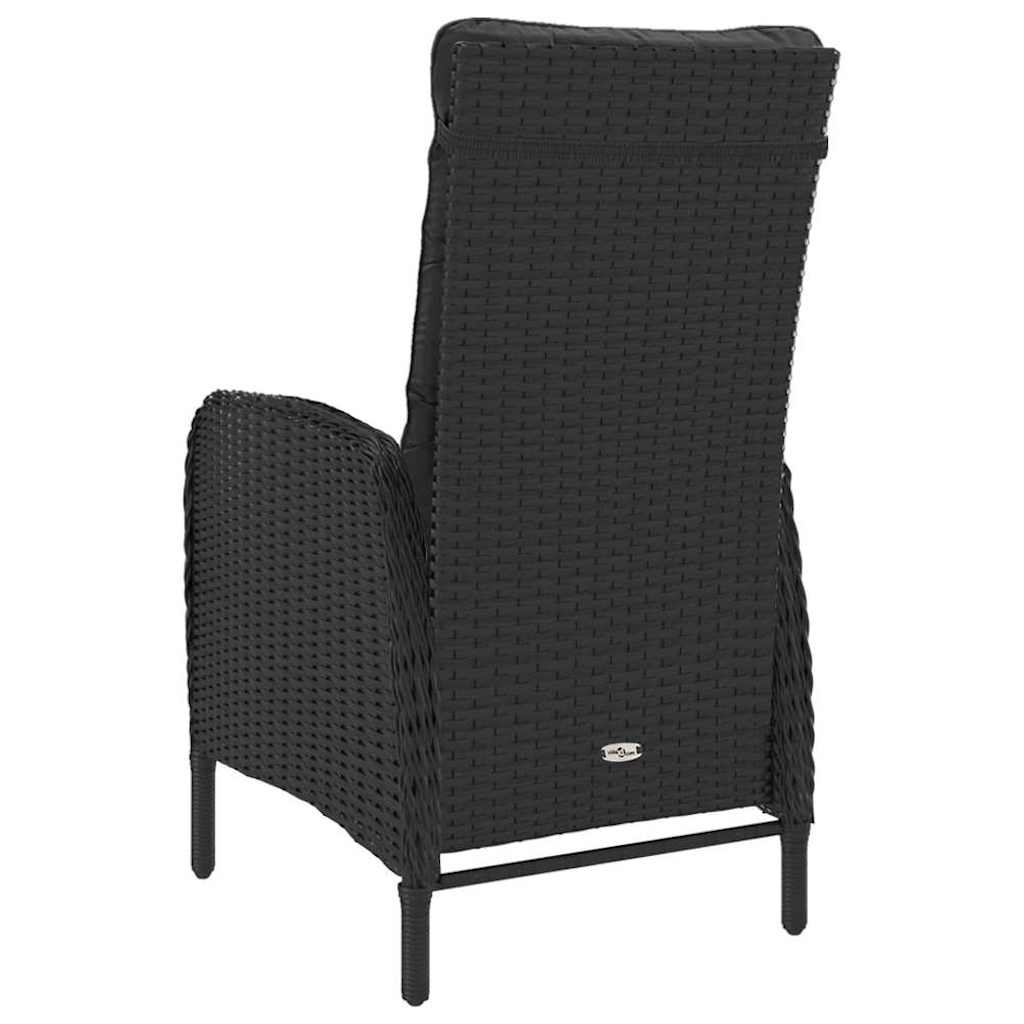 vidaXL 5-delige Tuinset poly rattan en glas zwart