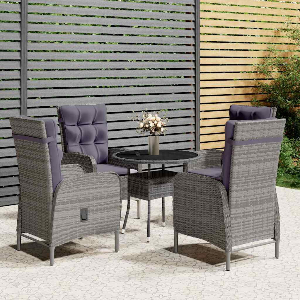 vidaXL 3-delige Bistroset poly rattan zwart