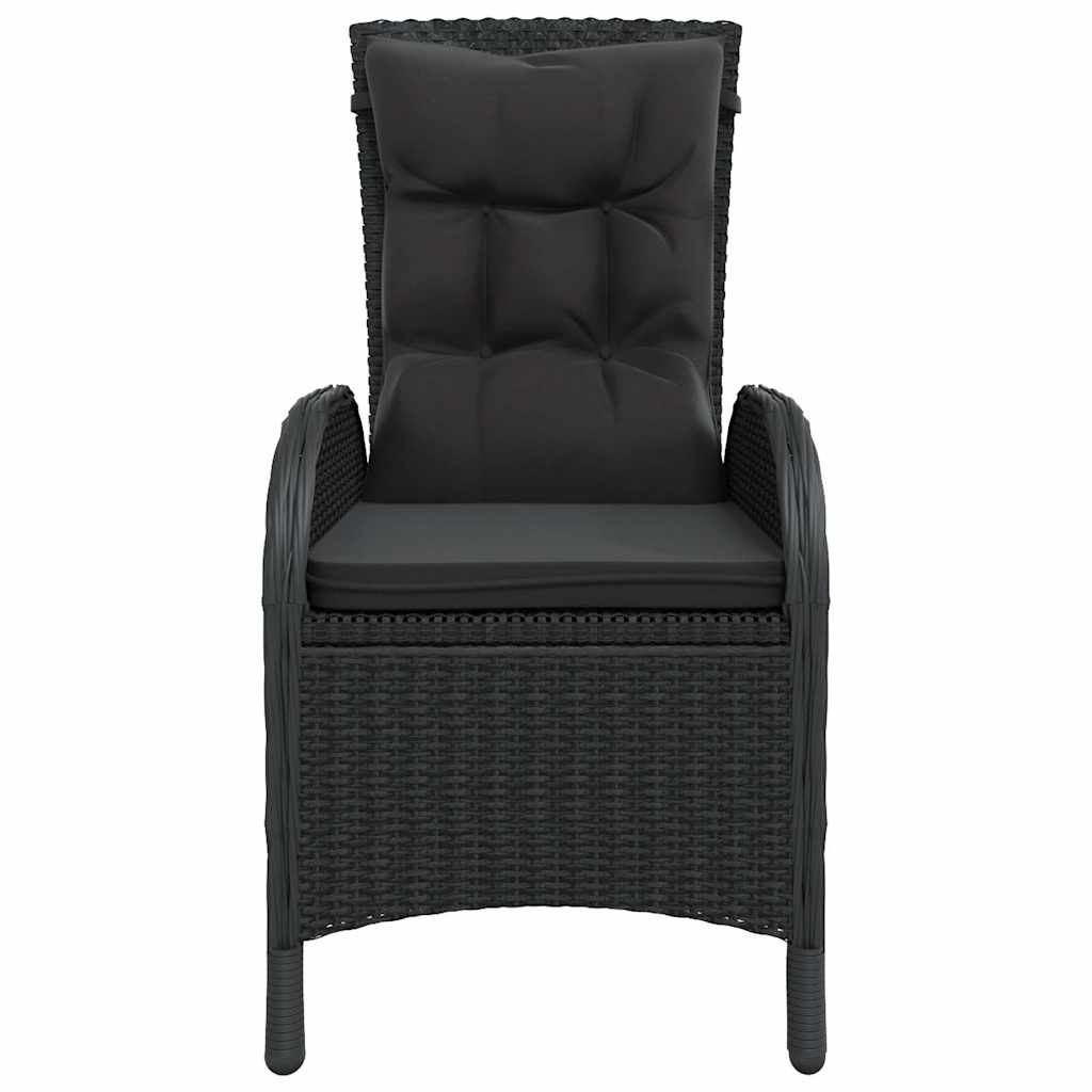 vidaXL 3-delige Bistroset poly rattan zwart