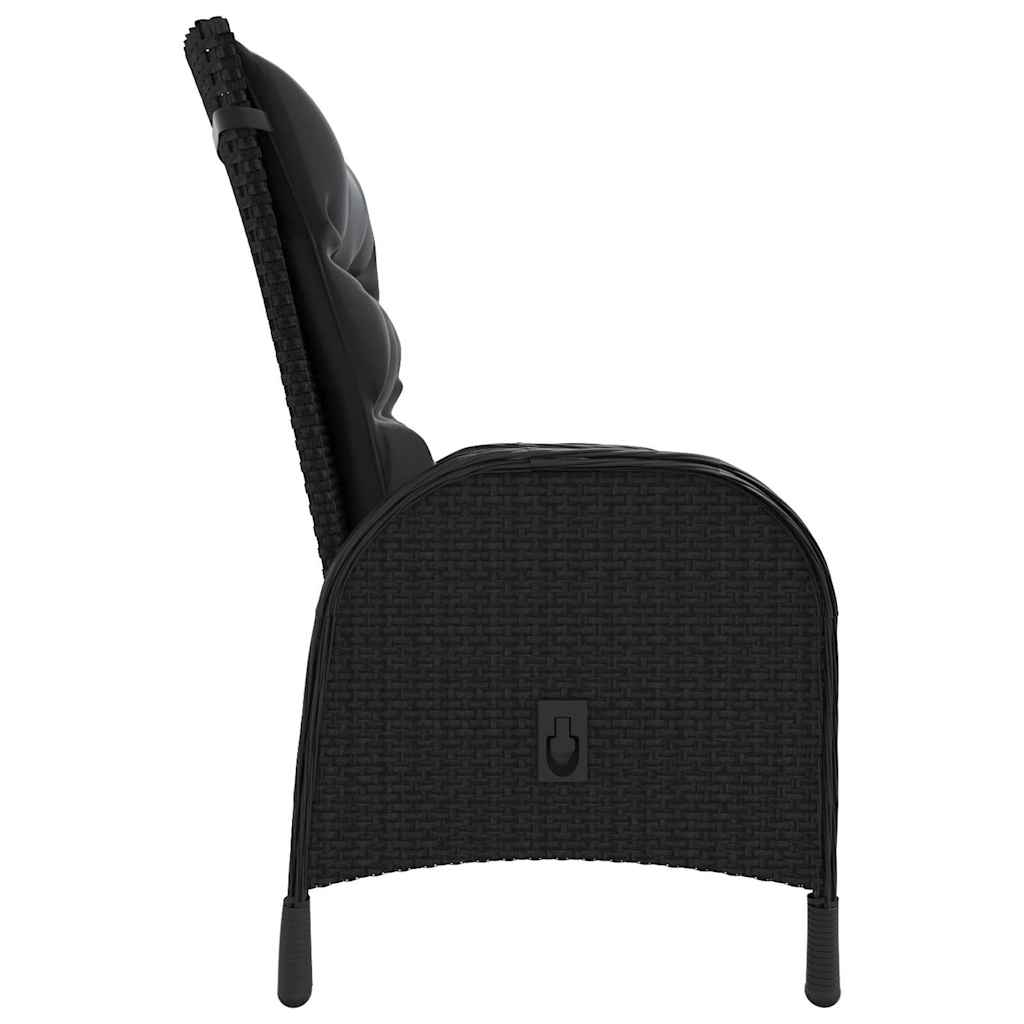 vidaXL 3-delige Bistroset poly rattan zwart