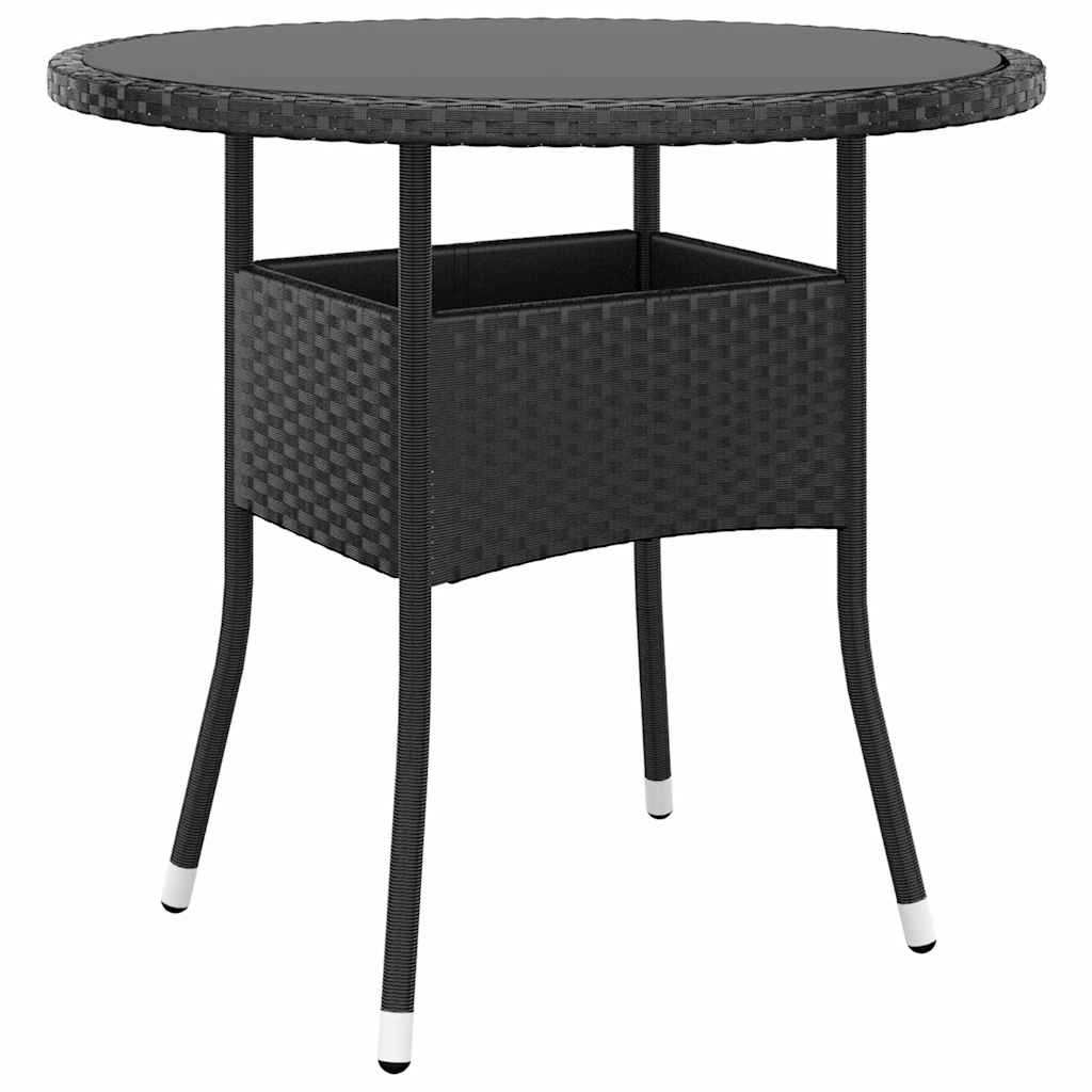 vidaXL 3-delige Bistroset poly rattan zwart