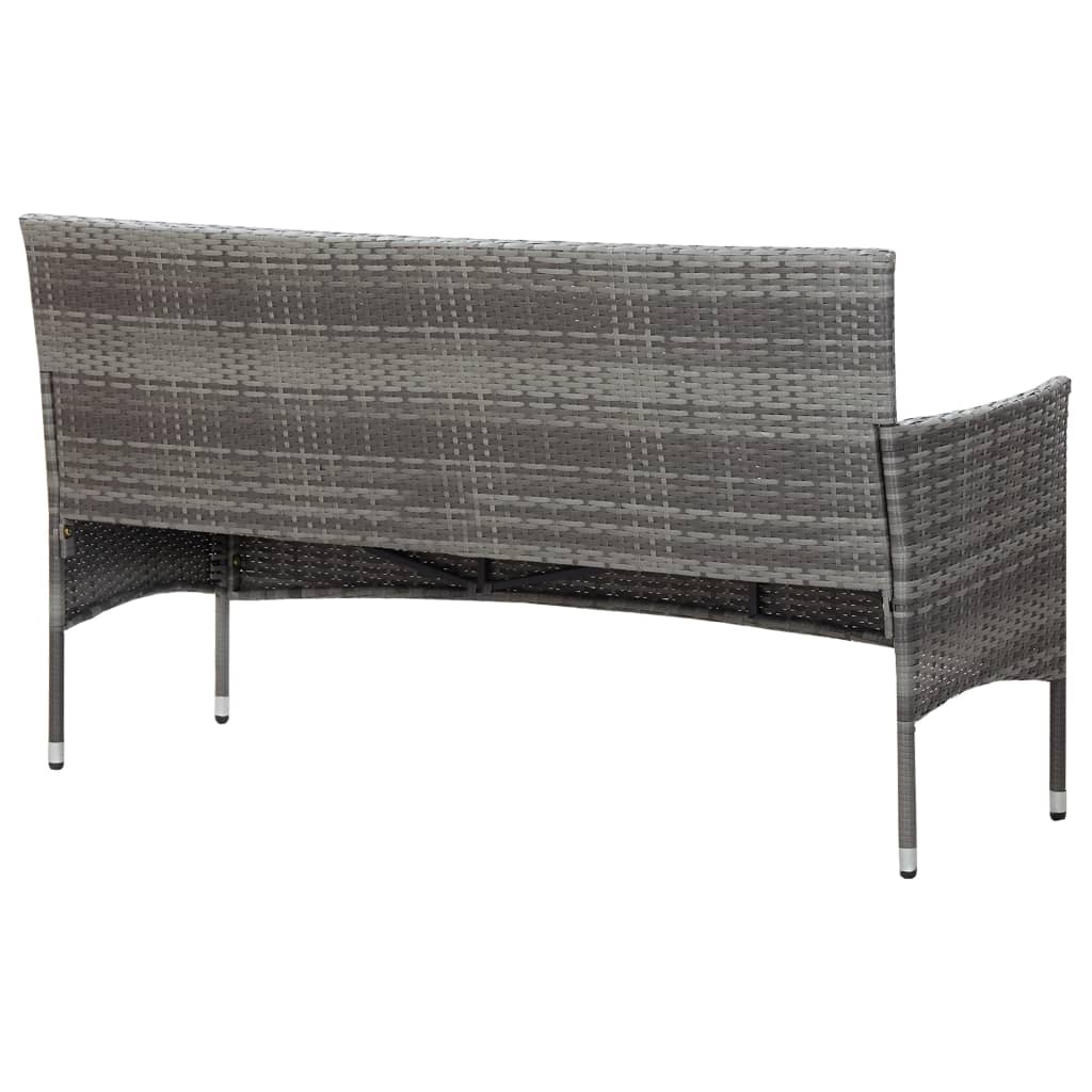 vidaXL 2-delige Loungeset met kussen poly rattan grijs