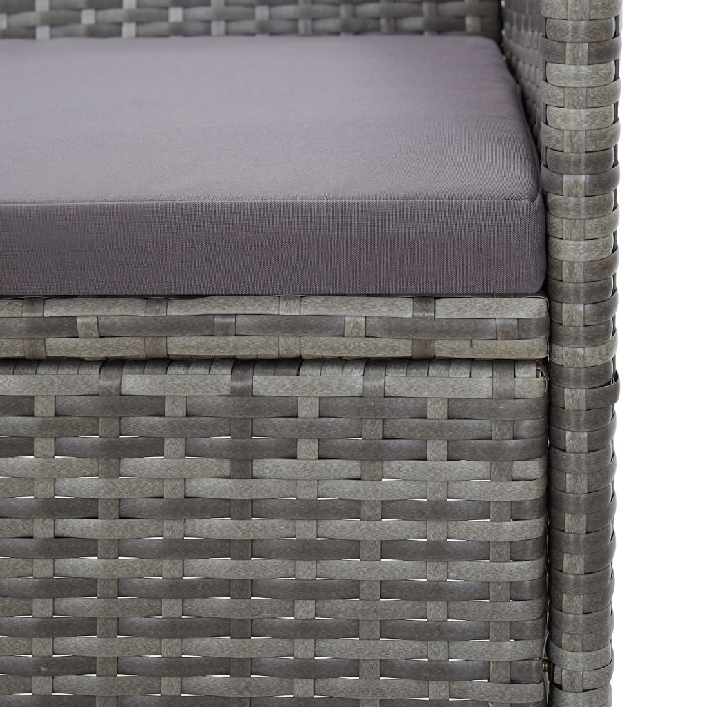 vidaXL 2-delige Loungeset met kussen poly rattan grijs