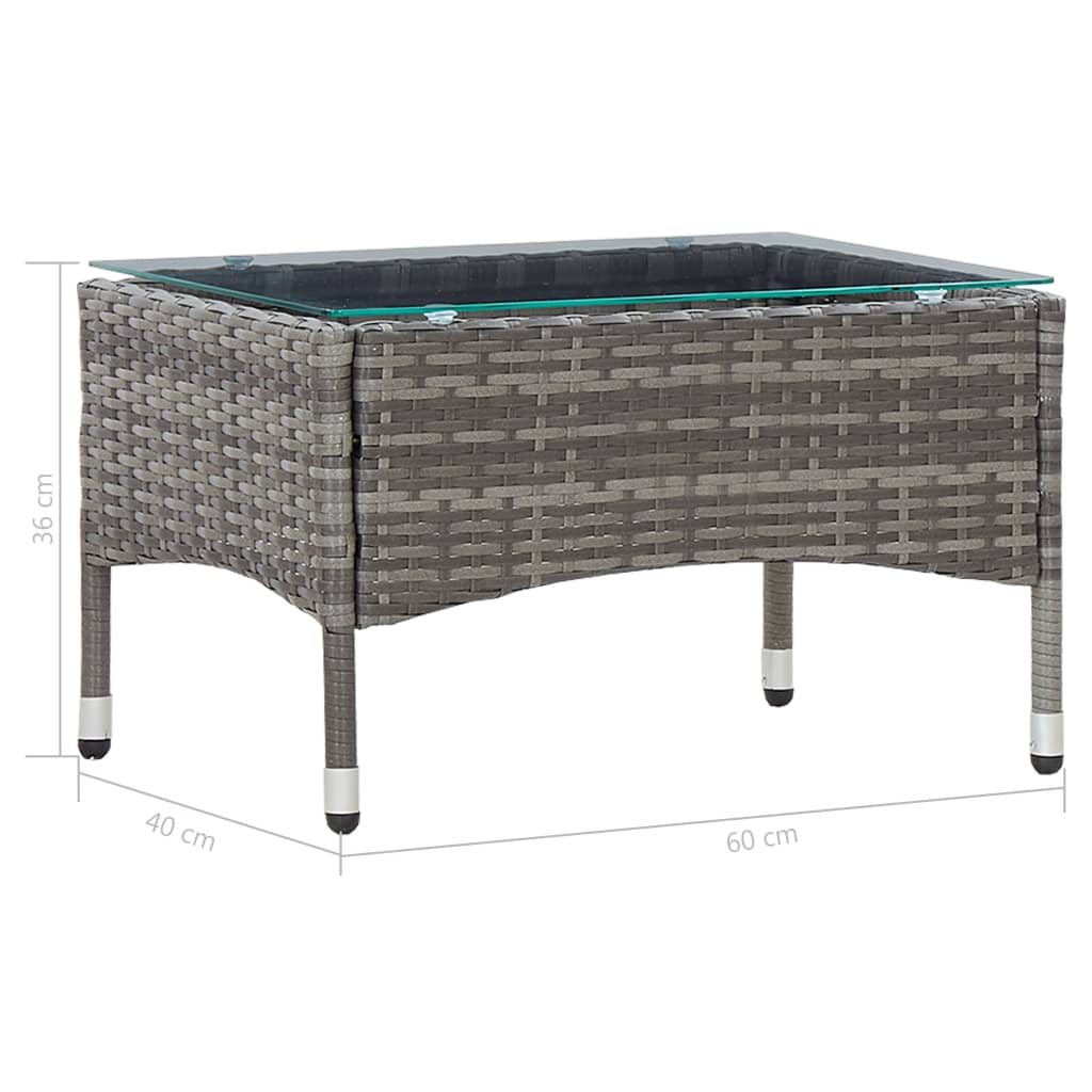 vidaXL 2-delige Loungeset met kussen poly rattan grijs