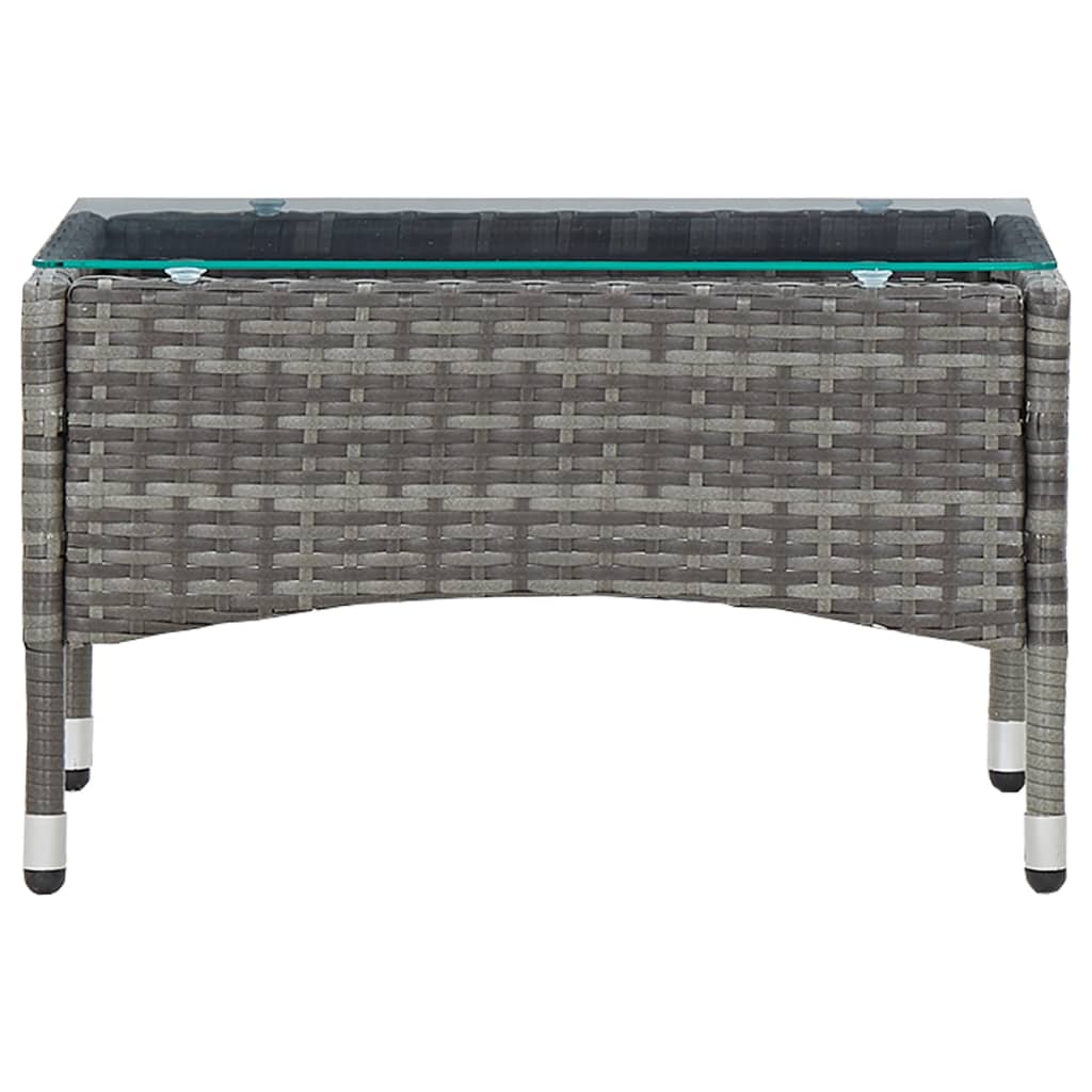 vidaXL 2-delige Loungeset met kussen poly rattan grijs