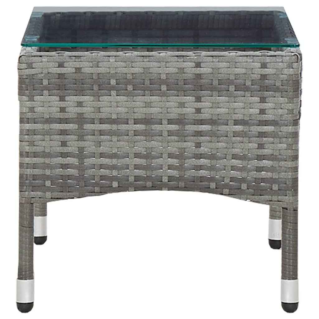 vidaXL 2-delige Loungeset met kussen poly rattan grijs