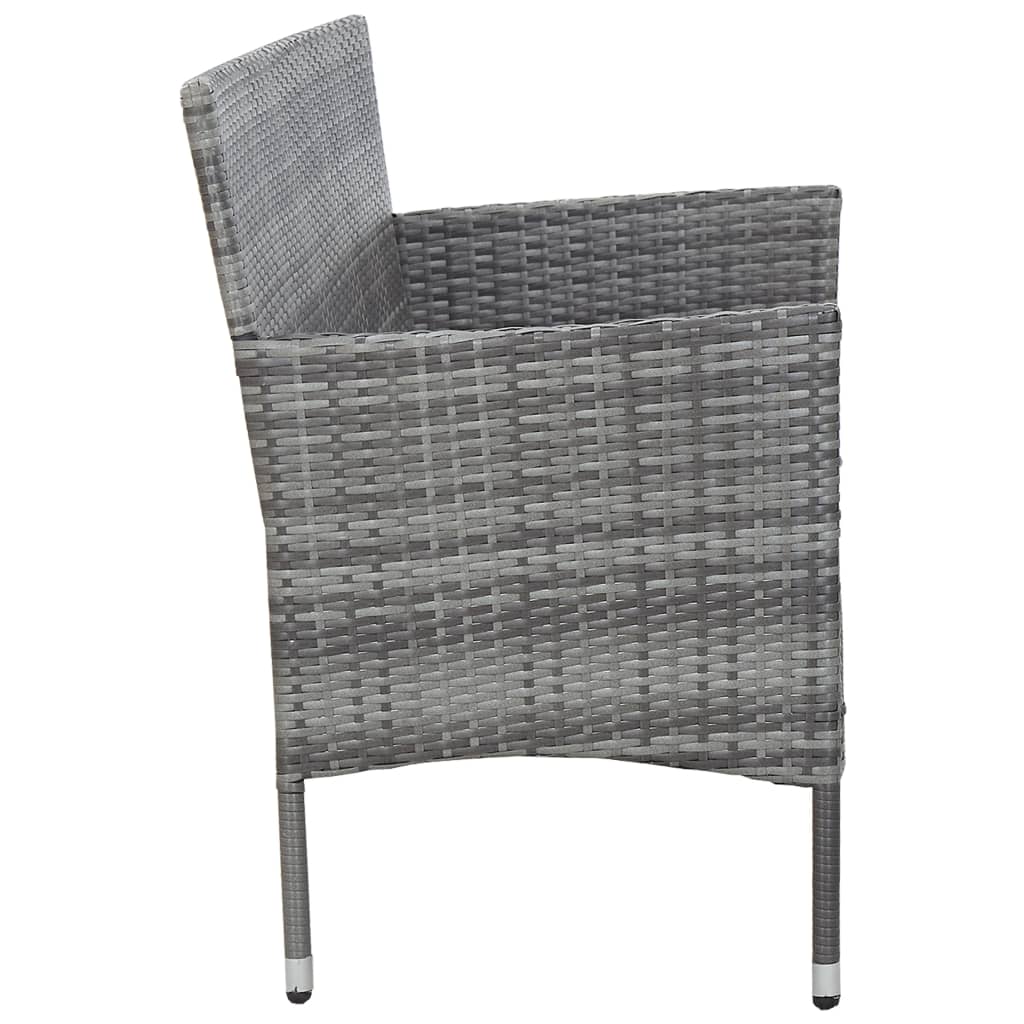 vidaXL 2-delige Loungeset met kussen poly rattan grijs