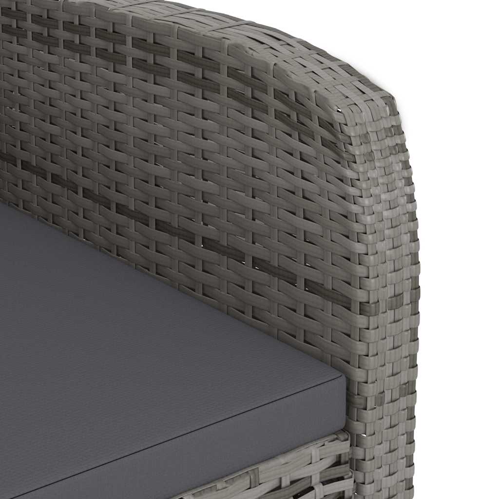 vidaXL 7-delige Tuinset met kussens poly rattan zwart