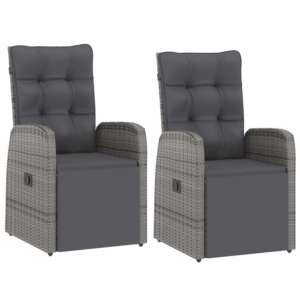 vidaXL 7-delige Tuinset met kussens poly rattan zwart