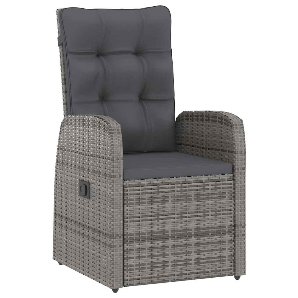 vidaXL 7-delige Tuinset met kussens poly rattan zwart