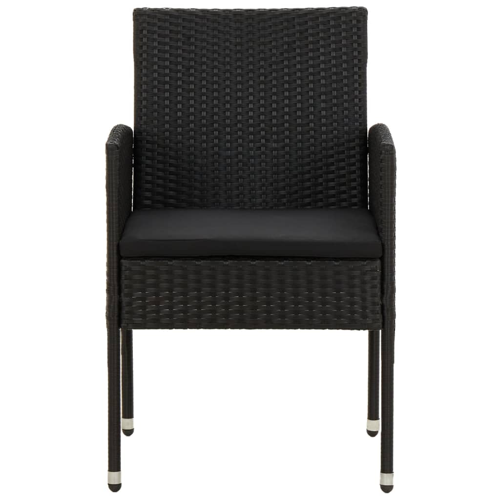 vidaXL 9-delige Tuinset poly rattan zwart