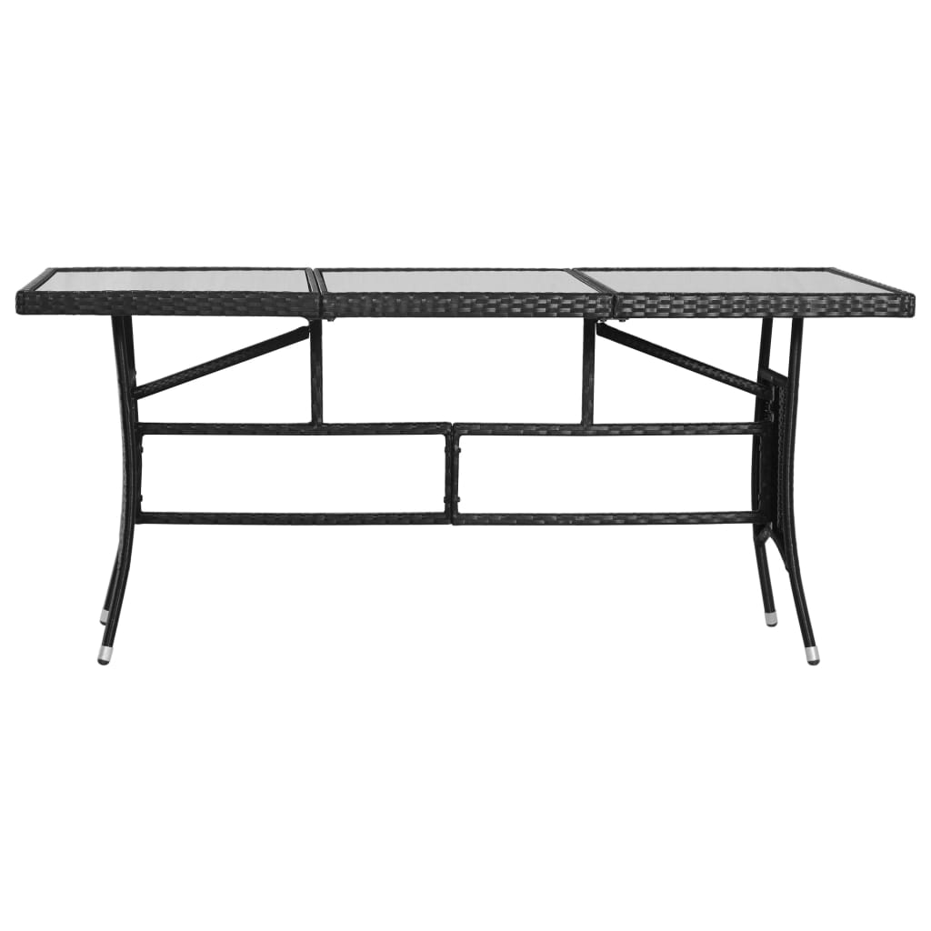 vidaXL 9-delige Tuinset poly rattan zwart