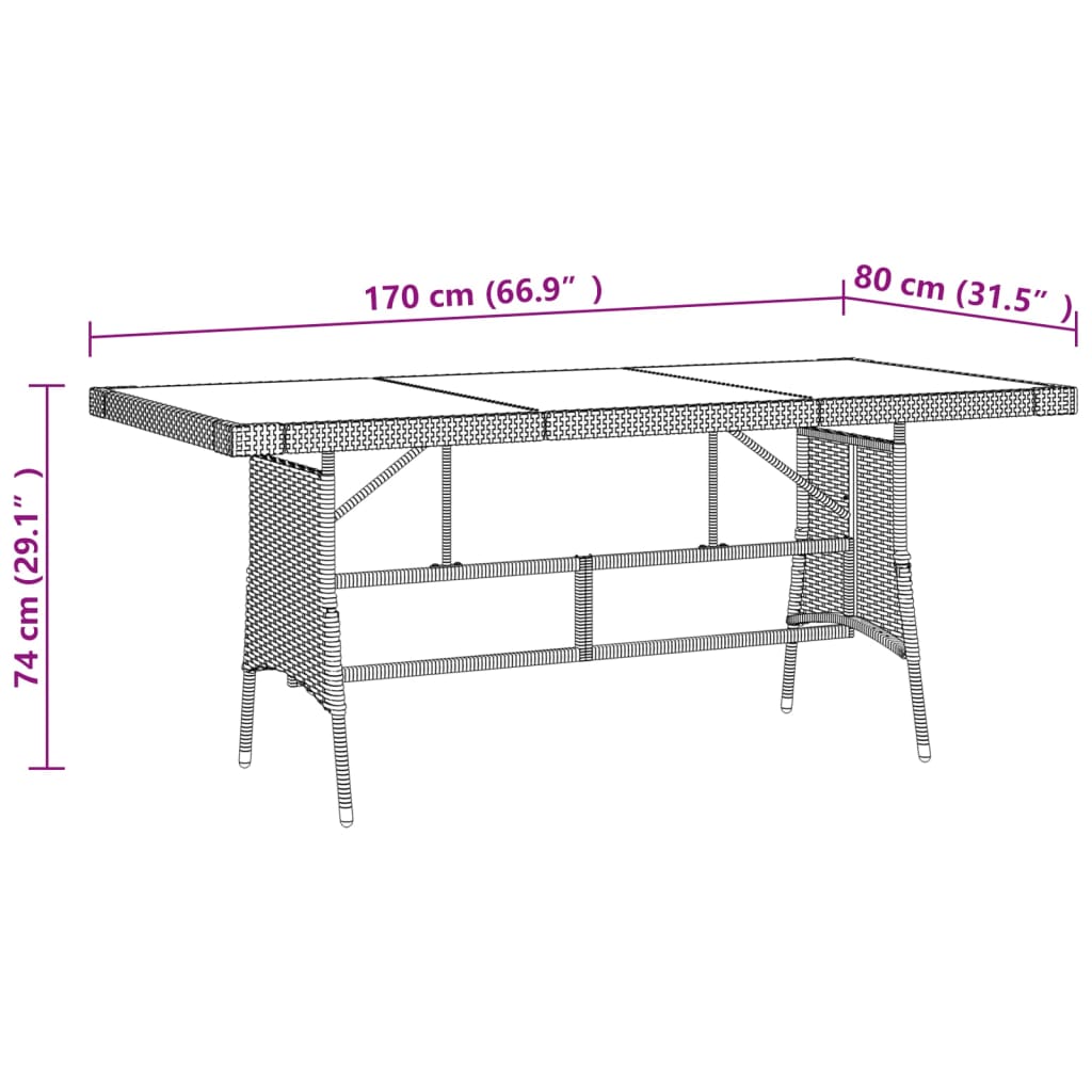 vidaXL 9-delige Tuinset poly rattan zwart