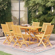 vidaXL 7-delige Tuinset massief teakhout